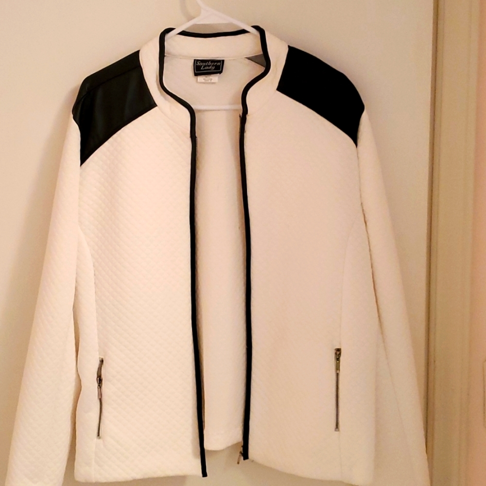 Lightweight Cream with Black Trim Jacket